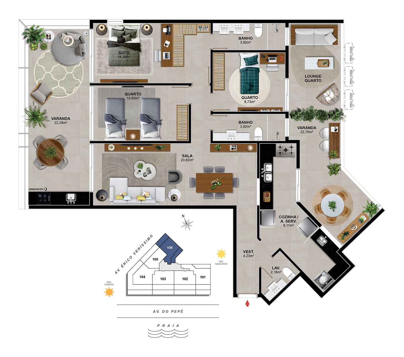 Aptos. 106 a 206 - 148,96 m²